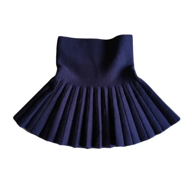 3 5 7 9 11 13 15  girls pleated short skirt  autumn fashion Korean version of children's baby winter knit children's dress skirt