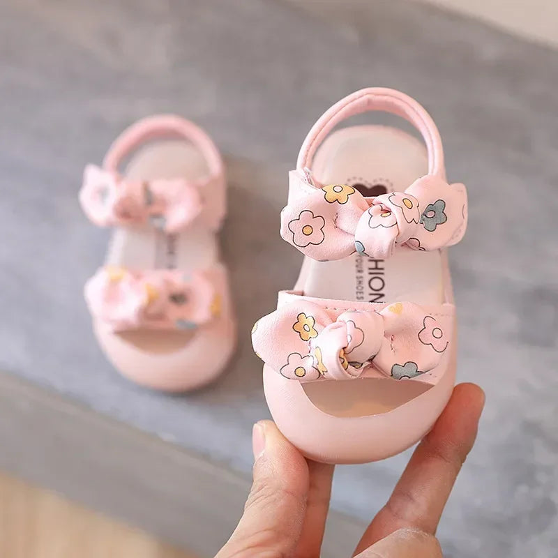 Kids Sandals Cute Bow Baby Girl Shoes Soft Bottom First Walkers Princess Sandals